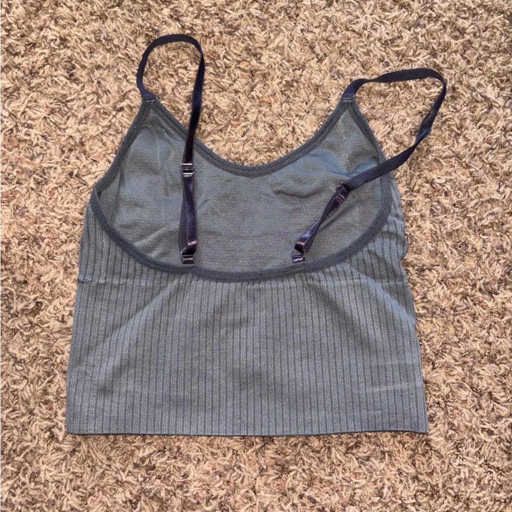 Gray Ribbed Tank Top - Picture 2 of 3